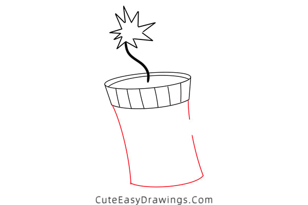 how to draw a firecracker - www.cuteeasydrawings.com