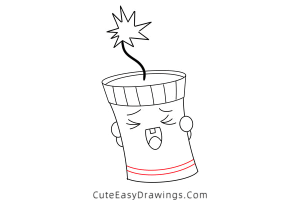 how to draw a firecracker - www.cuteeasydrawings.com