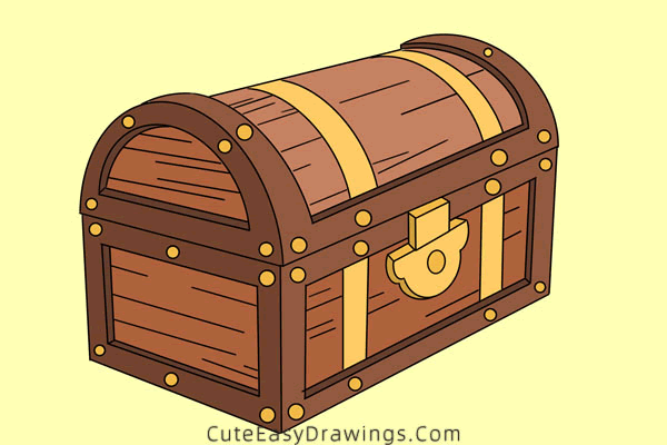 how to draw a treasure chest - www.cuteeasydrawings.com