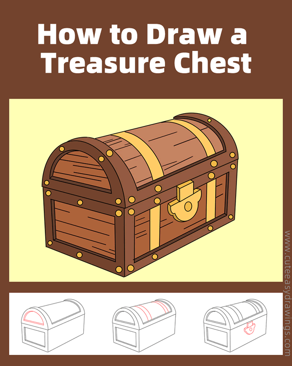 how to draw a treasure chest - www.cuteeasydrawings.com