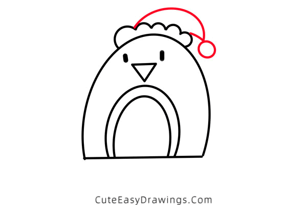 how to draw a christmas robin - www.cuteeasydrawings.com