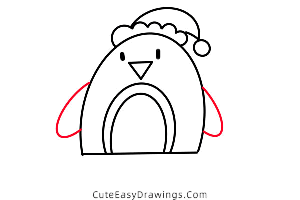 how to draw a christmas robin - www.cuteeasydrawings.com