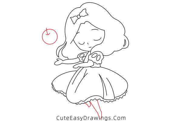 how to draw snow white - www.cuteeasydrawings.com