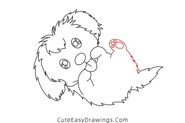 how to draw a puppy - www.cuteeasydrawings.com