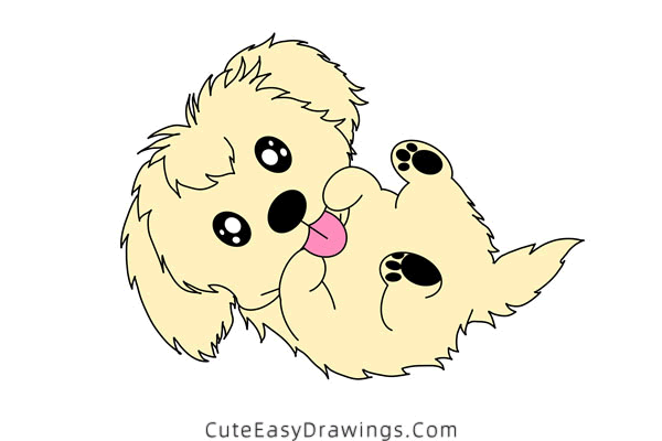 how to draw a puppy - www.cuteeasydrawings.com