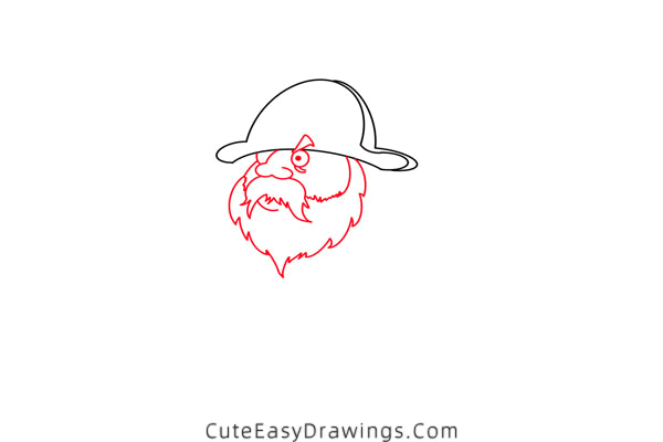 how to draw a pirate captain - www.cuteeasydrawings.com