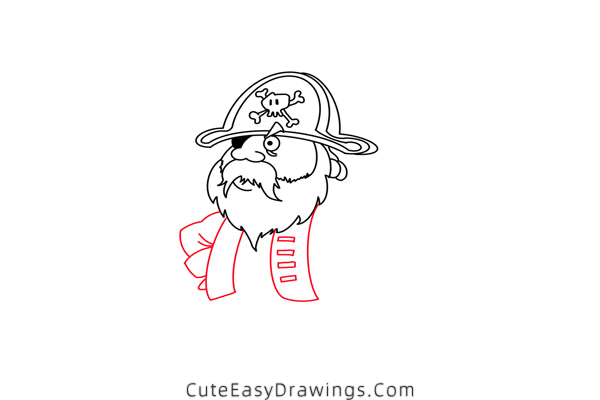 how to draw a pirate captain - www.cuteeasydrawings.com