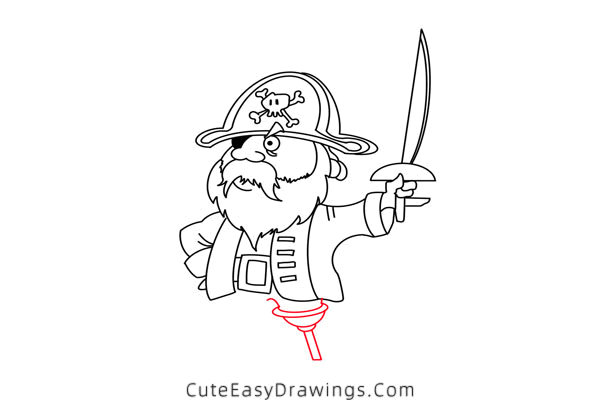 how to draw a pirate captain - www.cuteeasydrawings.com