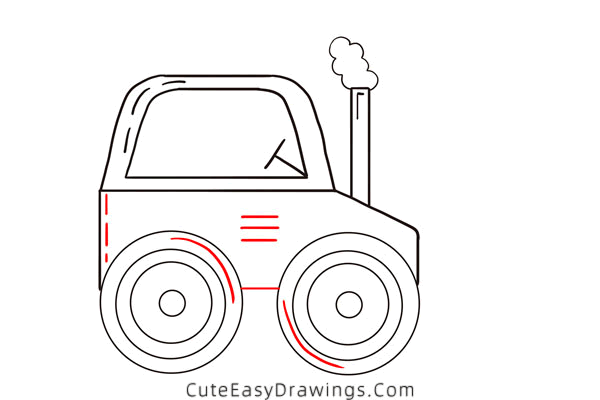 how to draw a bulldozer - www.cuteeasydrawings.com