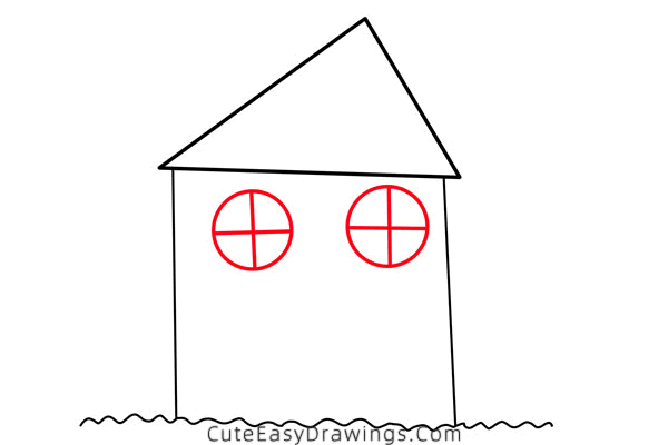 how to draw a cartoon house - www.cuteeasydrawings.com