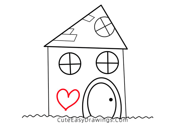 How to Draw an Easy House  Simple house drawing, Cartoon house