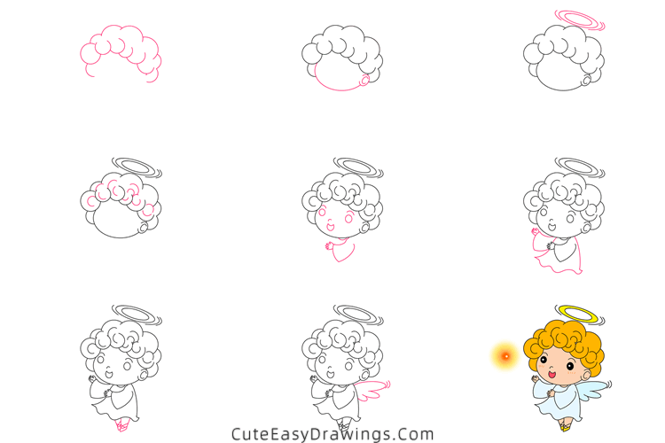 how to draw an angel - www.cuteeasydrawings.com