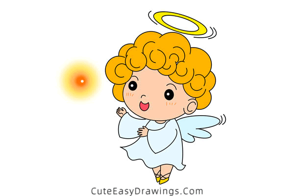 how to draw an angel - www.cuteeasydrawings.com