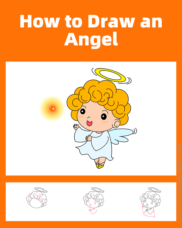 how to draw an angel - www.cuteeasydrawings.com