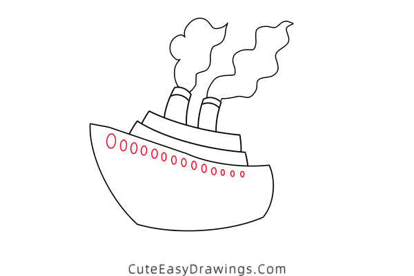 how to draw a cruise ship - www.cuteeasydrawings.com