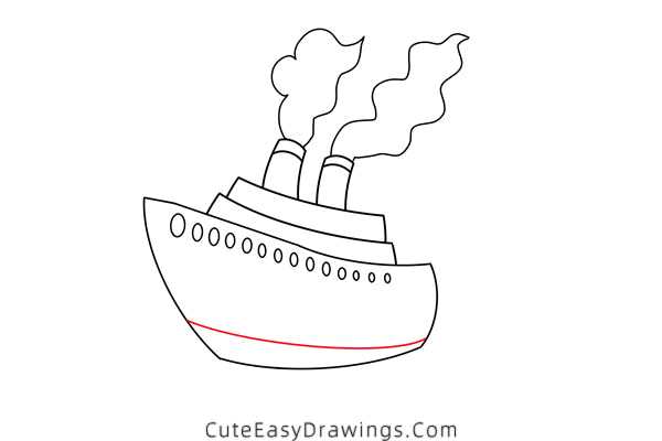 how to draw a cruise ship - www.cuteeasydrawings.com