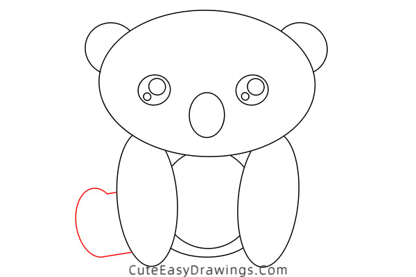 how to draw a koala - www.cuteeasydrawings.com