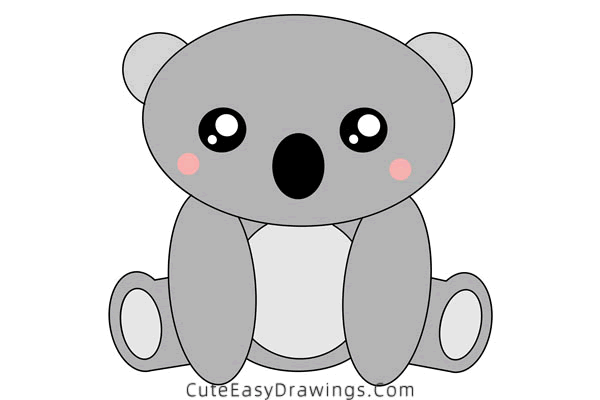 how to draw a koala - www.cuteeasydrawings.com