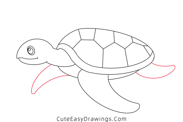 how to draw a turtle - www.cuteeasydrawings.com