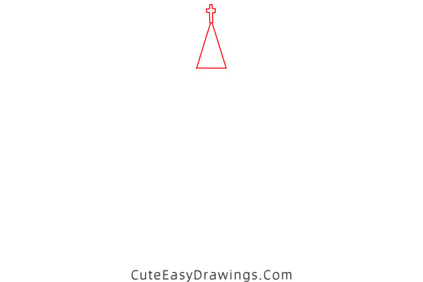 how to draw a church - www.cuteeasydrawings.com