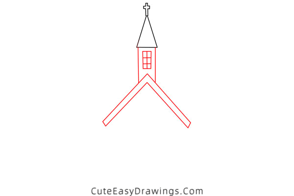 how to draw a church - www.cuteeasydrawings.com