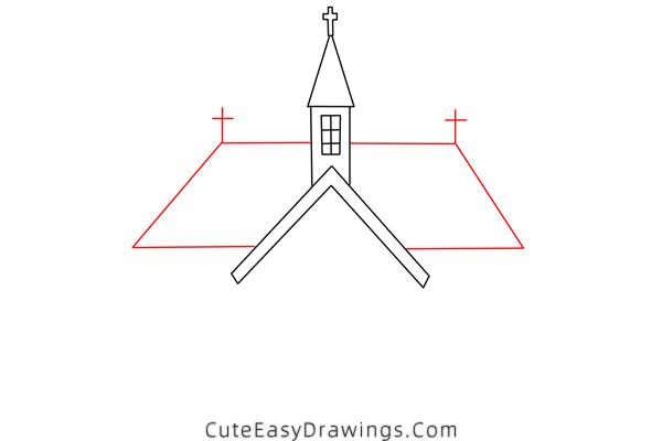 how to draw a church - www.cuteeasydrawings.com