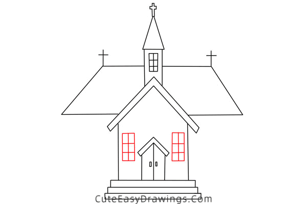 Little White Church Stock Illustration - Download Image Now - Church,  Drawing - Art Product, Black Color - iStock