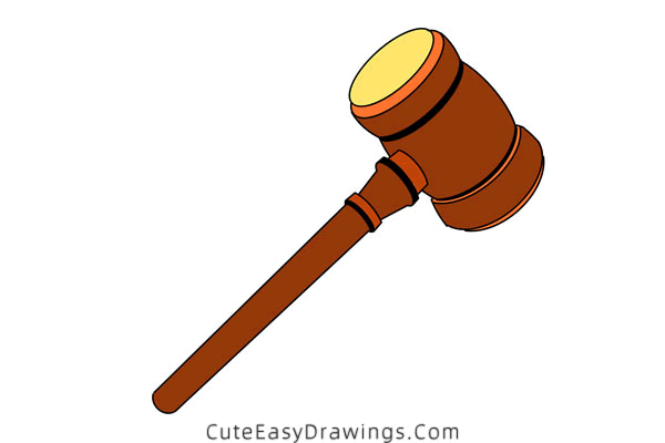 how to draw a judge mallet - www.cuteeasydrawings.com