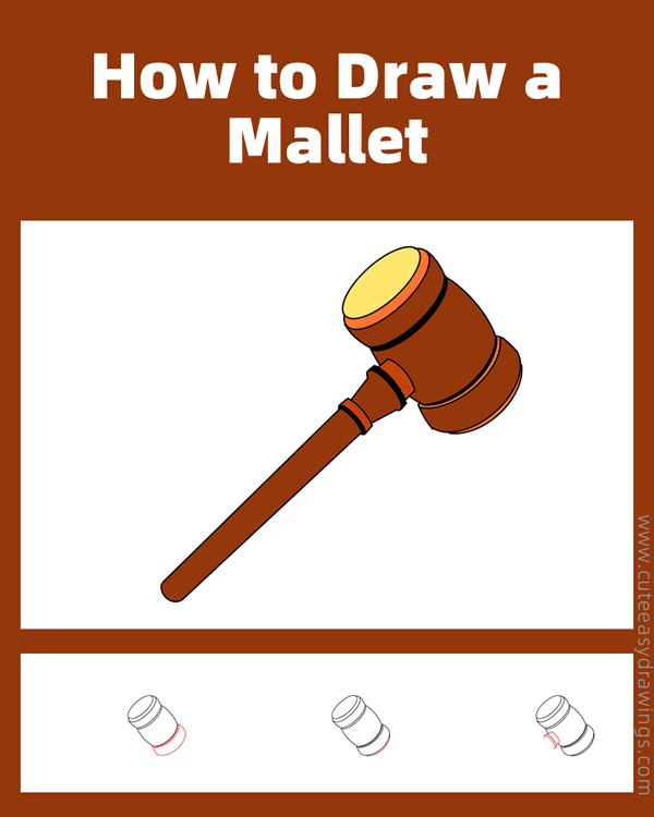 how to draw a judge mallet - www.cuteeasydrawings.com