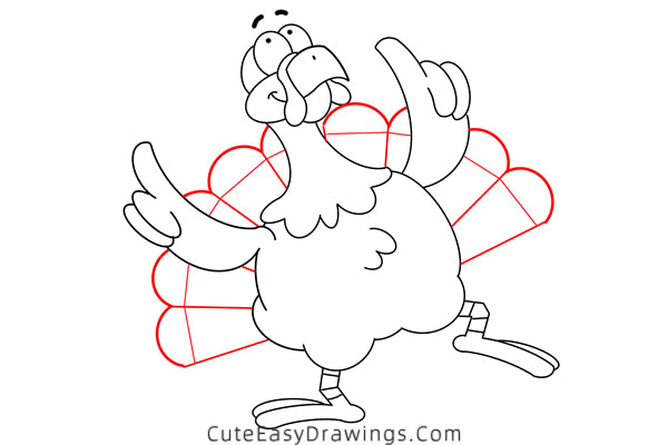 how to draw a turkey - www.cuteeasydrawings.com