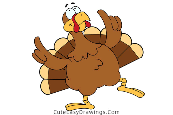 how to draw a turkey - www.cuteeasydrawings.com