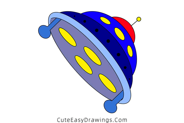 how to draw a ufo easy - www.cuteeasydrawings.com