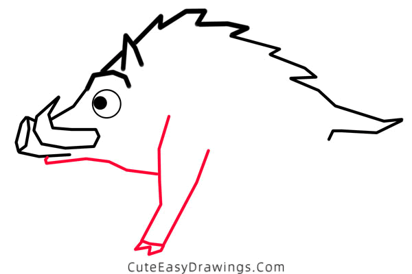 how to draw a boar - www.cuteeasydrawings.com