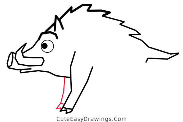 how to draw a boar - www.cuteeasydrawings.com