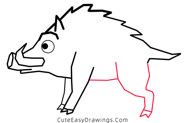 how to draw a boar - www.cuteeasydrawings.com