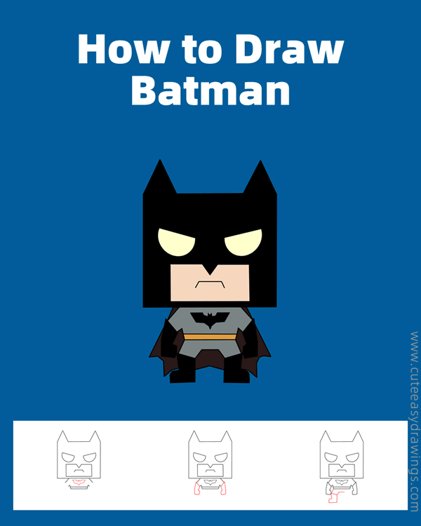 how to draw lego batman - www.cuteeasydrawings.com