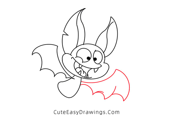 how to draw a bat - www.cuteeasydrawings.com