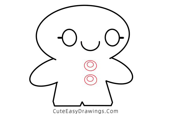 how to draw a gingerbread man - www.cuteeasydrawings.com