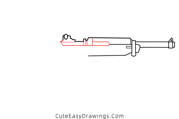 how to draw a m1 galant rifle - www.cuteeasydrawings.com