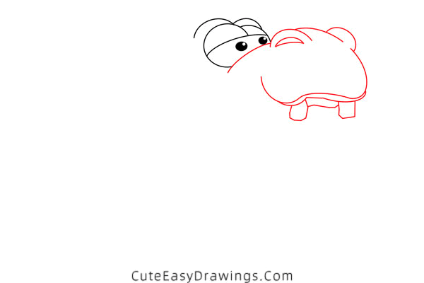 how to draw a hippo - www.cuteeasydrawings.com