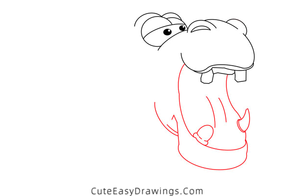 how to draw a hippo - www.cuteeasydrawings.com