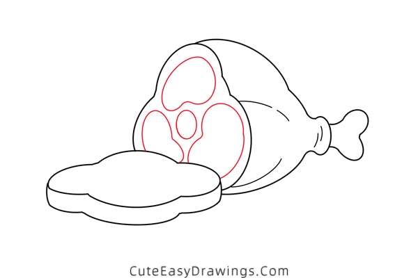 how to draw meat - www.cuteeasydrawings.com