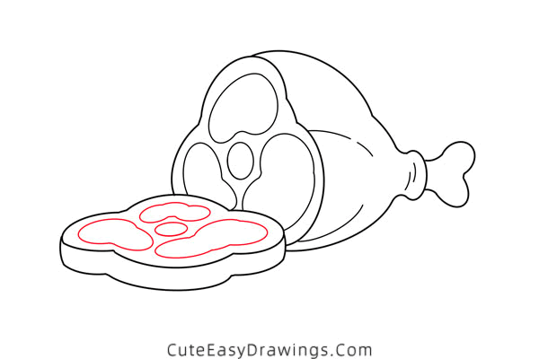 how to draw meat - www.cuteeasydrawings.com