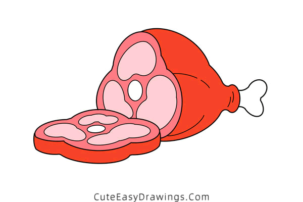 how to draw meat - www.cuteeasydrawings.com