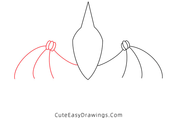 how to draw a pterosaur - www.cuteeasydrawings.com