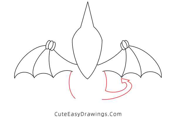 how to draw a pterosaur - www.cuteeasydrawings.com