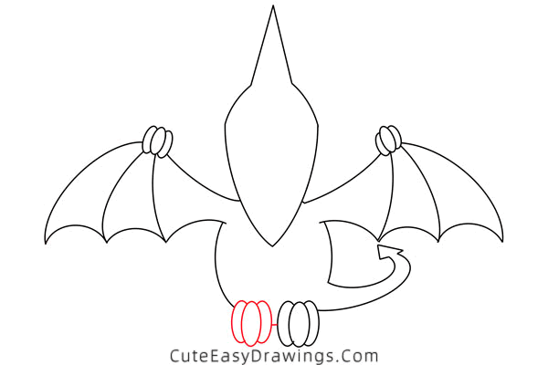 how to draw a pterosaur - www.cuteeasydrawings.com