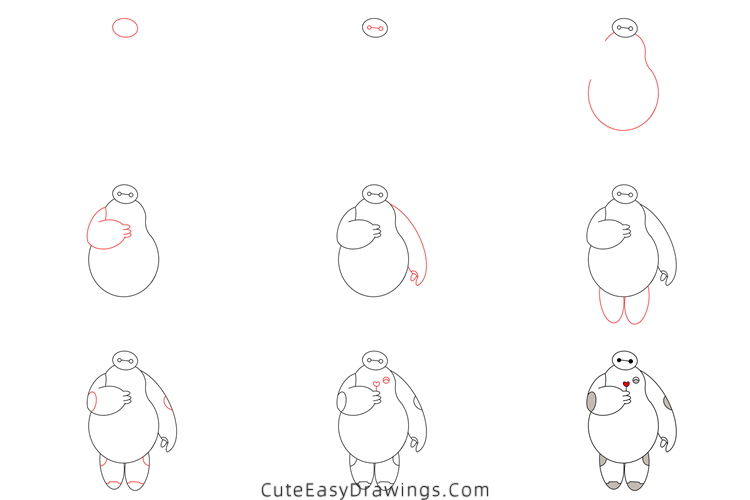 how to draw baymax - www.cuteeasydrawings.com