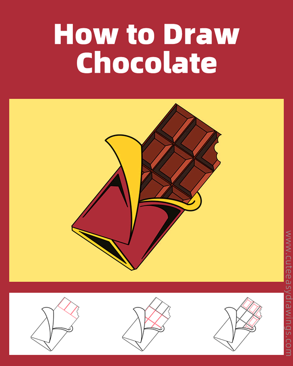 how to draw chocolate - www.cuteeasydrawings.com