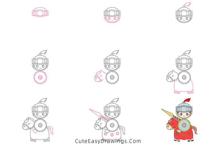 how to draw a knight - www.cuteeasydrawings.com